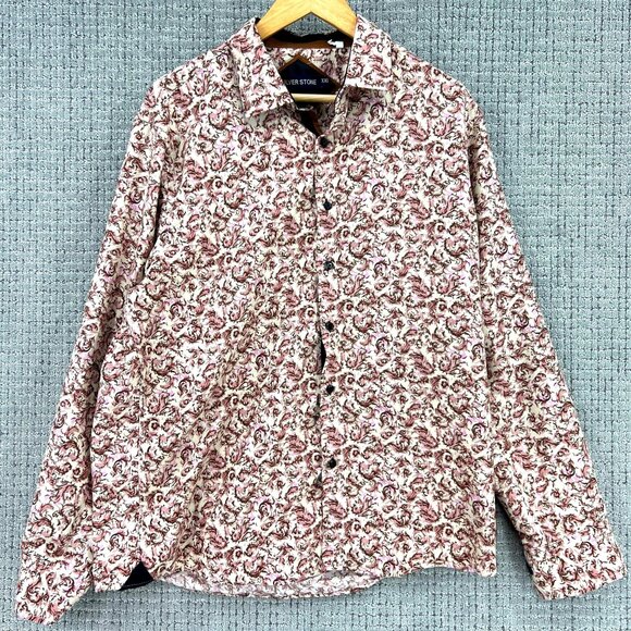 Silver Stone Shirt Mens 2XL Multicolor Floral Pattern Modern Fit Button Down Y2k - Picture 1 of 10